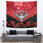 Custom Bombers Football Tapestry ANZAC Lest We Forget