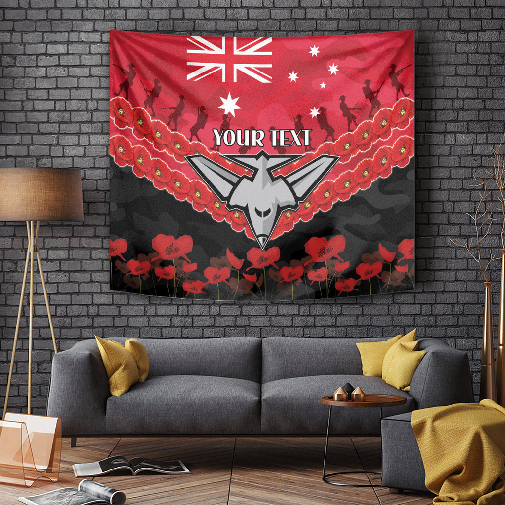 Custom Bombers Football Tapestry ANZAC Lest We Forget