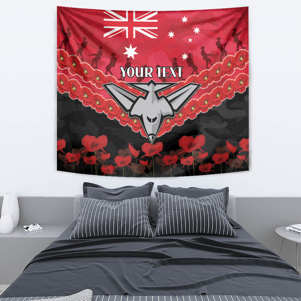 Custom Bombers Football Tapestry ANZAC Lest We Forget