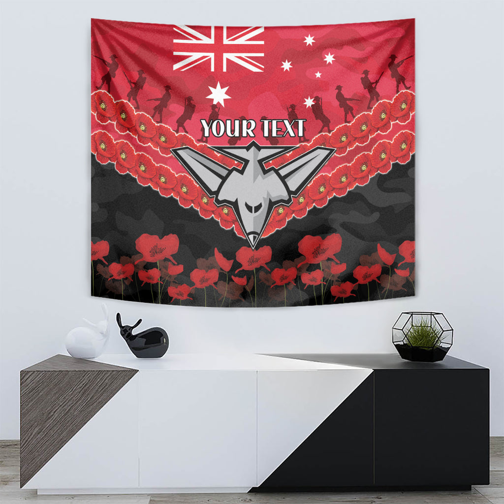 Custom Bombers Football Tapestry ANZAC Lest We Forget