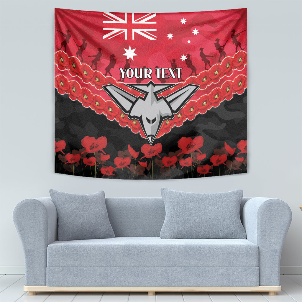 Custom Bombers Football Tapestry ANZAC Lest We Forget
