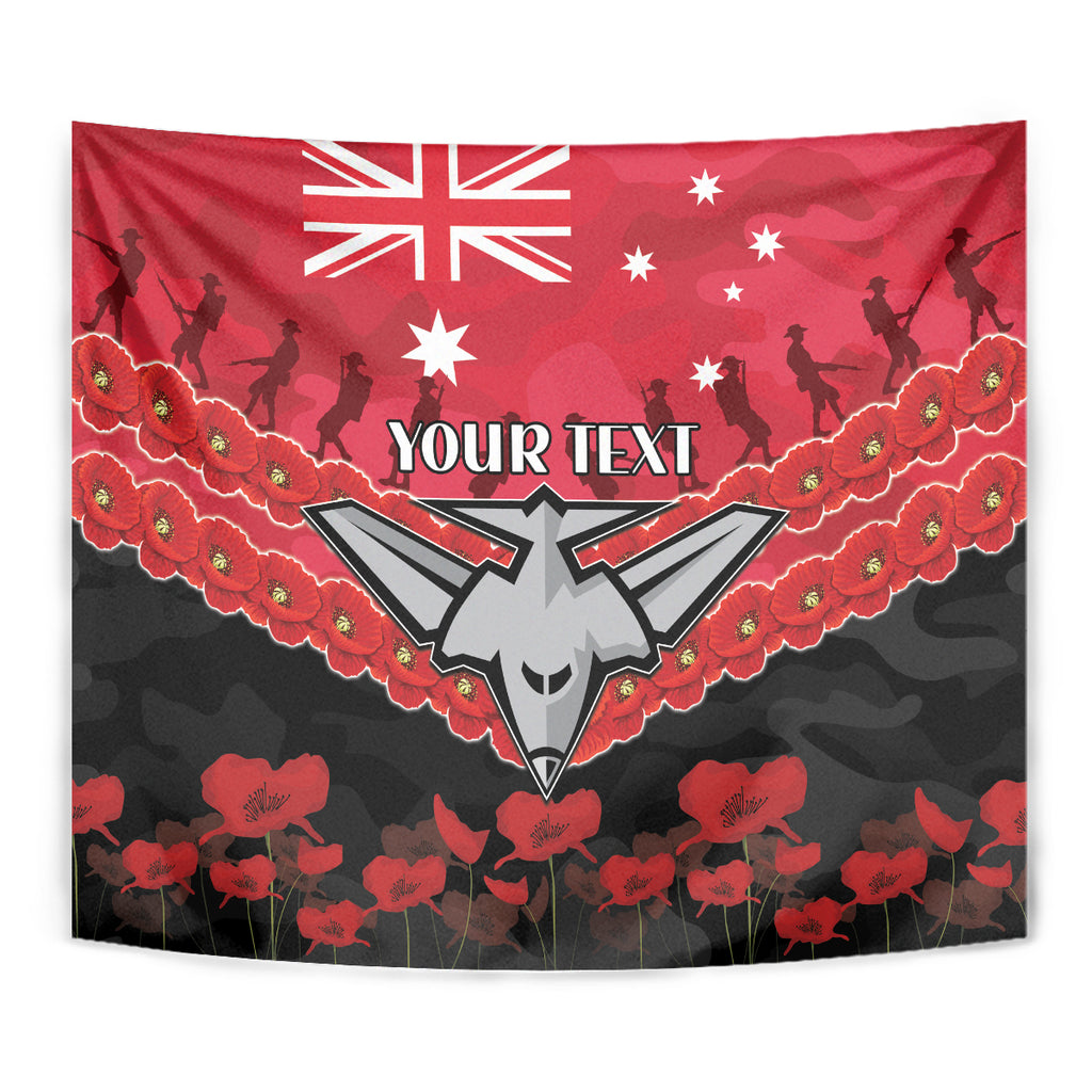Custom Bombers Football Tapestry ANZAC Lest We Forget