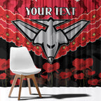 Custom Bombers Football Window Curtain ANZAC Lest We Forget