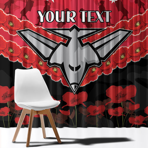 Custom Bombers Football Window Curtain ANZAC Lest We Forget