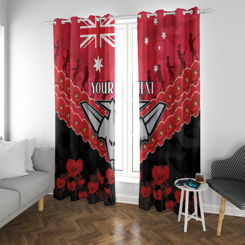 Custom Bombers Football Window Curtain ANZAC Lest We Forget