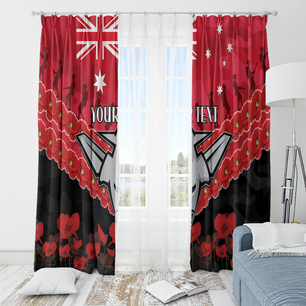Custom Bombers Football Window Curtain ANZAC Lest We Forget