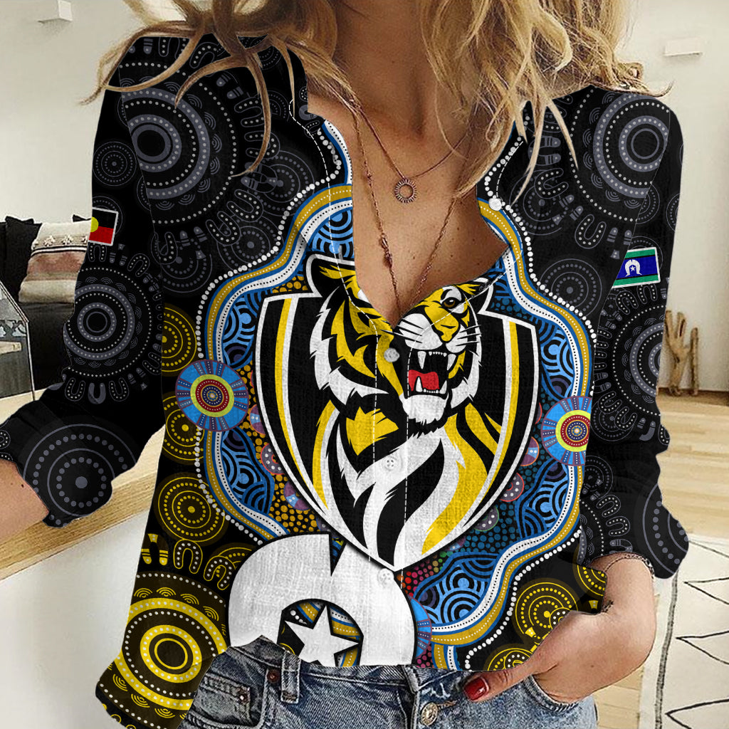 Richmond Tigers Football NAIDOC Week Women Casual Shirt Indigenous LT9