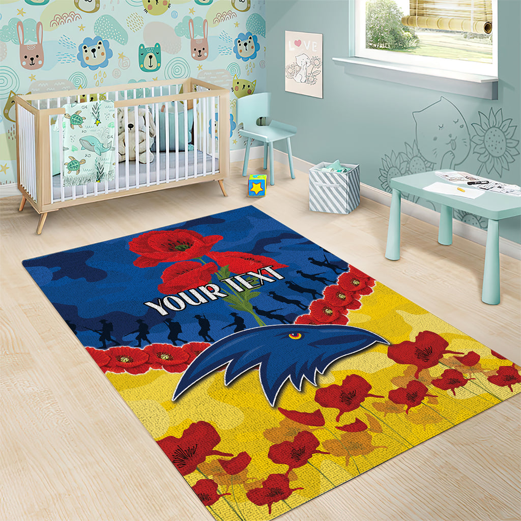 Custom Adelaide Crows Football Area Rug ANZAC Lest We Forget
