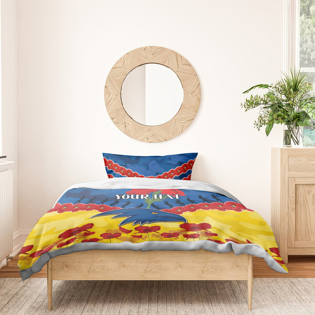 Custom Adelaide Crows Football Bedding Set ANZAC Lest We Forget