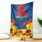 Custom Adelaide Crows Football Blanket ANZAC Lest We Forget