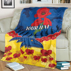 Custom Adelaide Crows Football Blanket ANZAC Lest We Forget