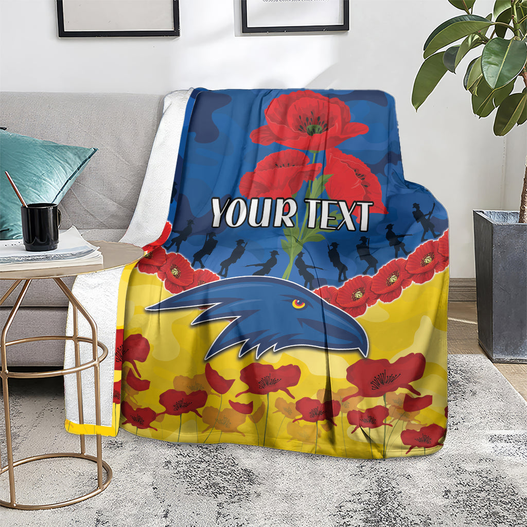 Custom Adelaide Crows Football Blanket ANZAC Lest We Forget