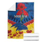 Custom Adelaide Crows Football Blanket ANZAC Lest We Forget