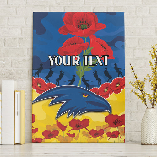 Custom Adelaide Crows Football Canvas Wall Art ANZAC Lest We Forget