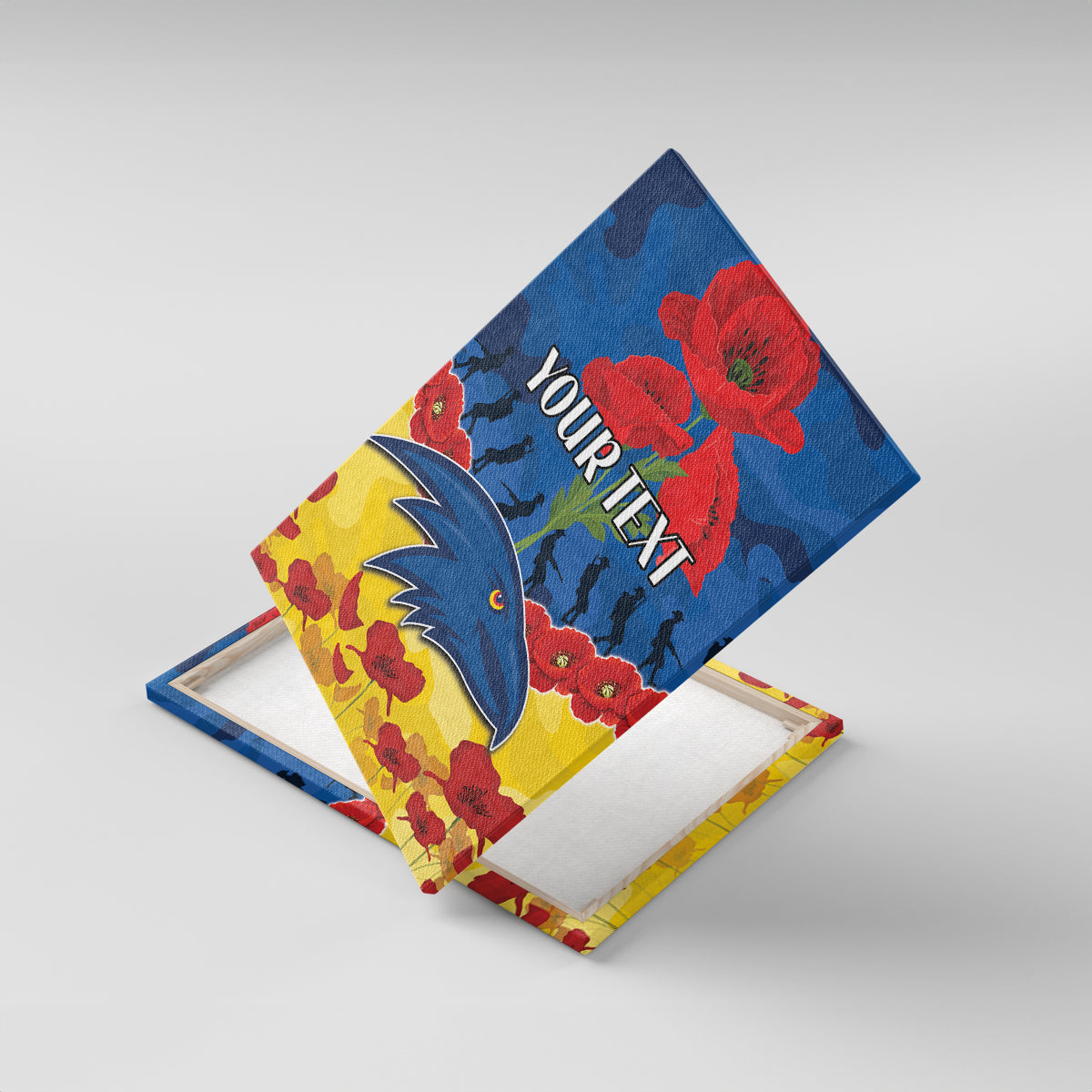Custom Adelaide Crows Football Canvas Wall Art ANZAC Lest We Forget