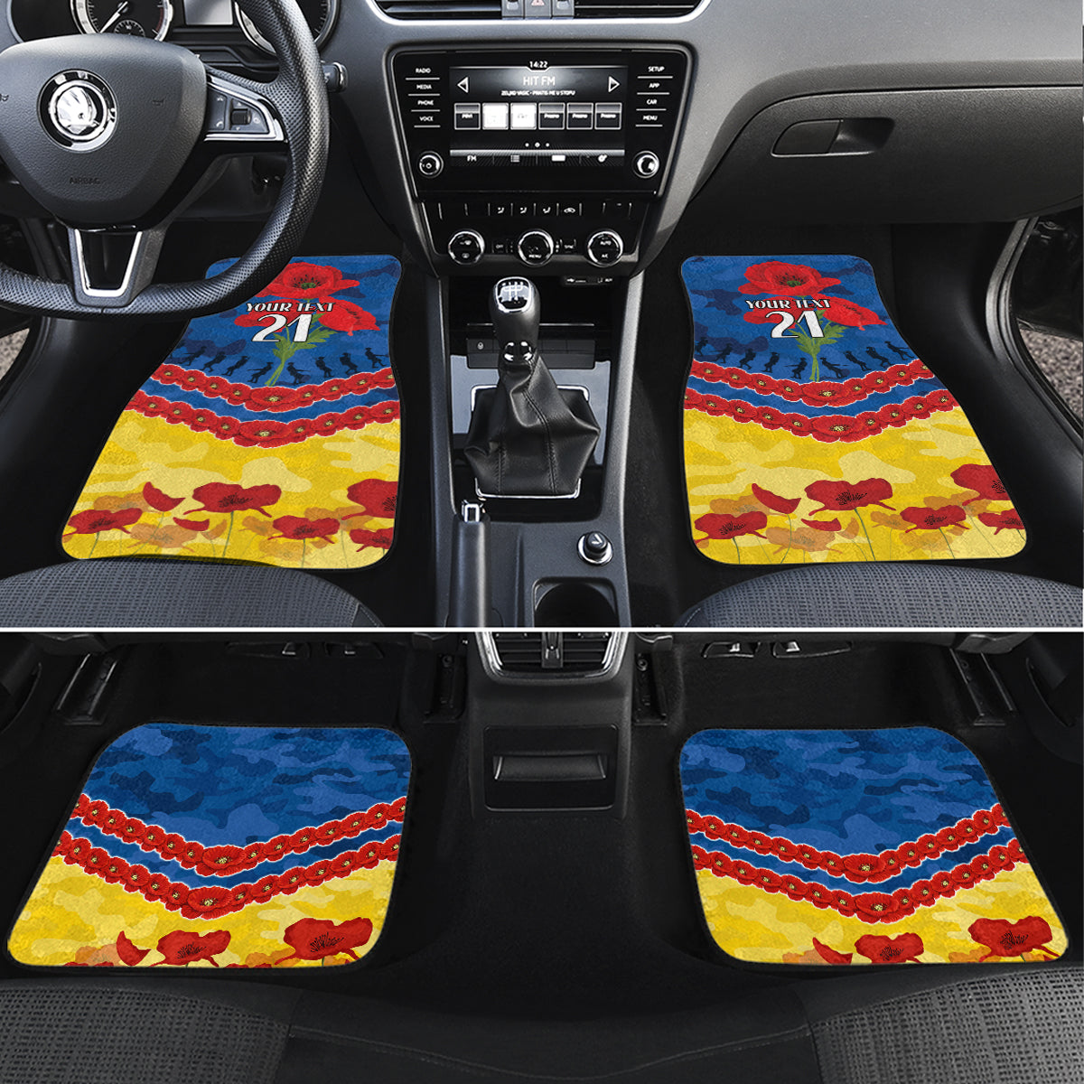 Custom Adelaide Crows Football Car Mats ANZAC Lest We Forget