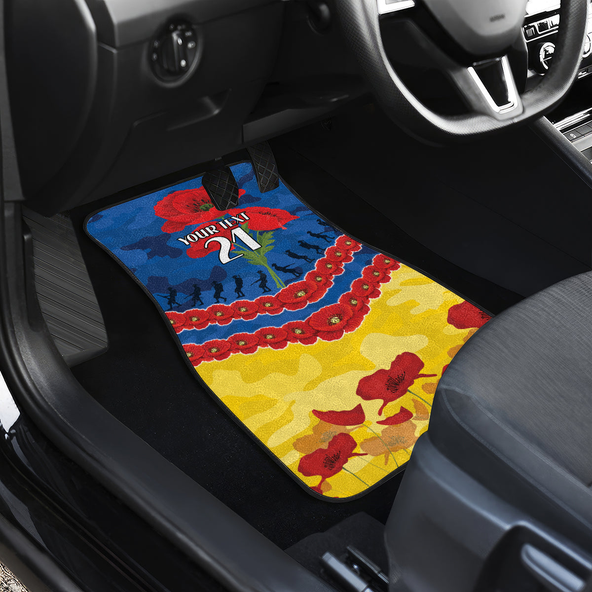 Custom Adelaide Crows Football Car Mats ANZAC Lest We Forget