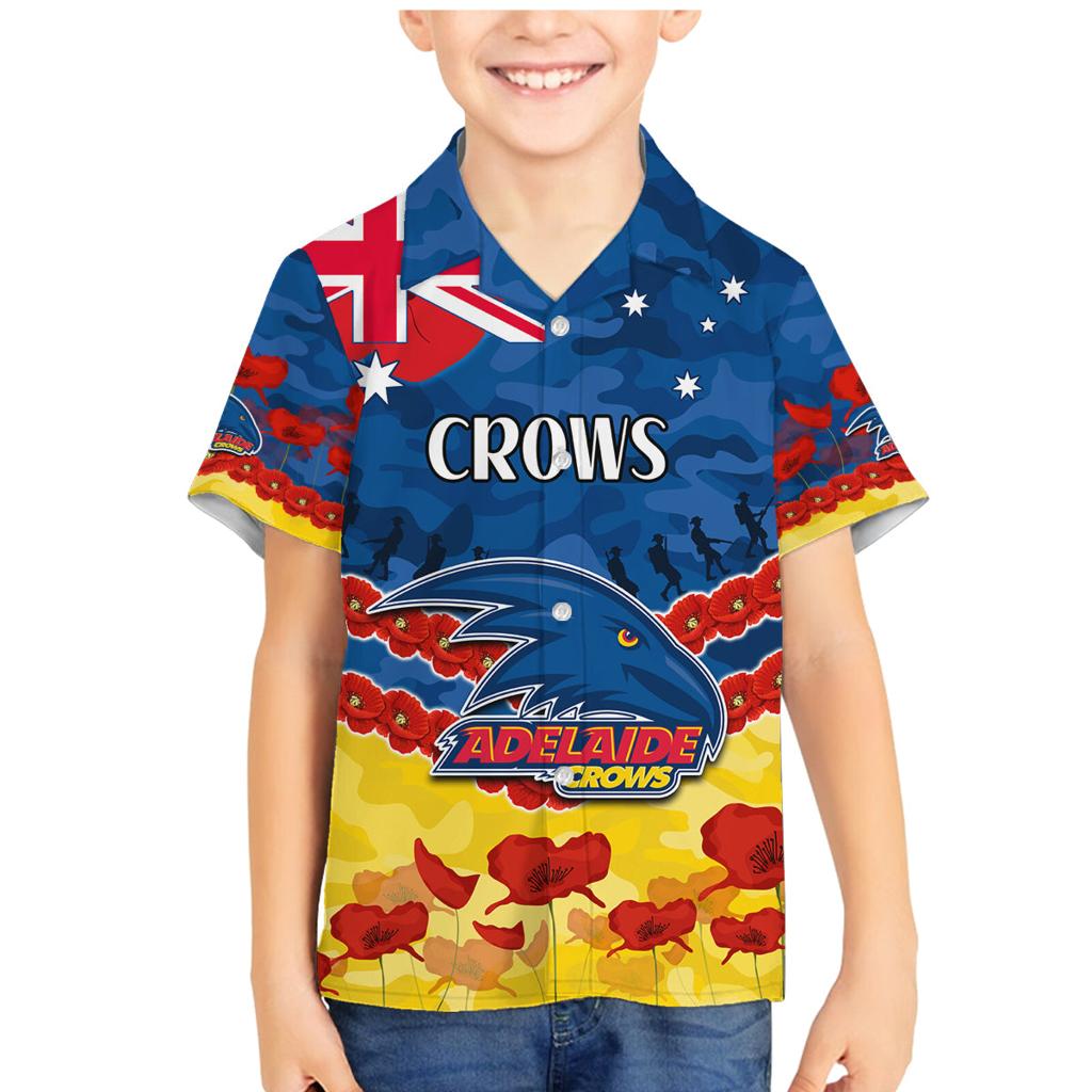 Custom Adelaide Crows Football Family Matching Mermaid Dress and Hawaiian Shirt ANZAC Lest We Forget