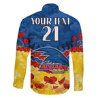 Custom Adelaide Crows Football Family Matching Off Shoulder Maxi Dress and Hawaiian Shirt ANZAC Lest We Forget