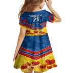 Custom Adelaide Crows Football Family Matching Off Shoulder Short Dress and Hawaiian Shirt ANZAC Lest We Forget