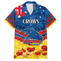 Custom Adelaide Crows Football Family Matching Off Shoulder Short Dress and Hawaiian Shirt ANZAC Lest We Forget