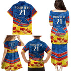 Custom Adelaide Crows Football Family Matching Puletasi and Hawaiian Shirt ANZAC Lest We Forget