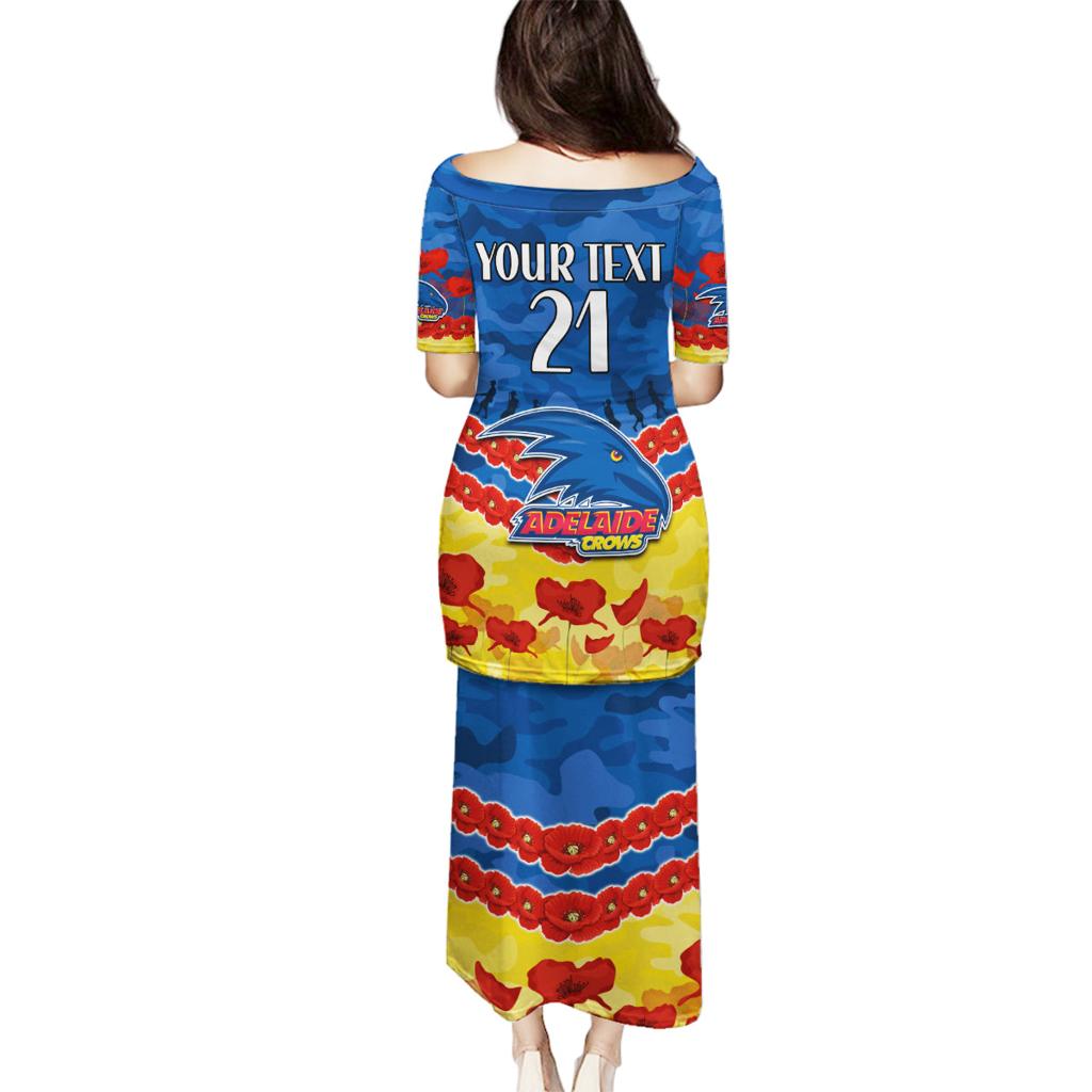Custom Adelaide Crows Football Family Matching Puletasi and Hawaiian Shirt ANZAC Lest We Forget