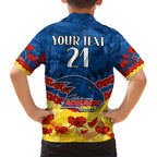 Custom Adelaide Crows Football Family Matching Short Sleeve Bodycon Dress and Hawaiian Shirt ANZAC Lest We Forget