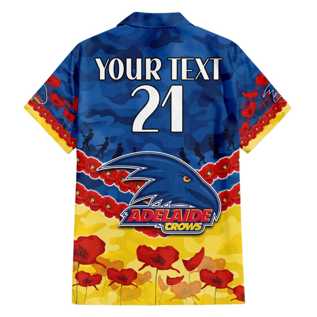 Custom Adelaide Crows Football Family Matching Short Sleeve Bodycon Dress and Hawaiian Shirt ANZAC Lest We Forget