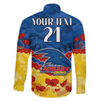 Custom Adelaide Crows Football Family Matching Short Sleeve Bodycon Dress and Hawaiian Shirt ANZAC Lest We Forget