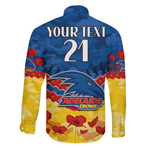 Custom Adelaide Crows Football Family Matching Short Sleeve Bodycon Dress and Hawaiian Shirt ANZAC Lest We Forget