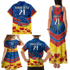 Custom Adelaide Crows Football Family Matching Tank Maxi Dress and Hawaiian Shirt ANZAC Lest We Forget