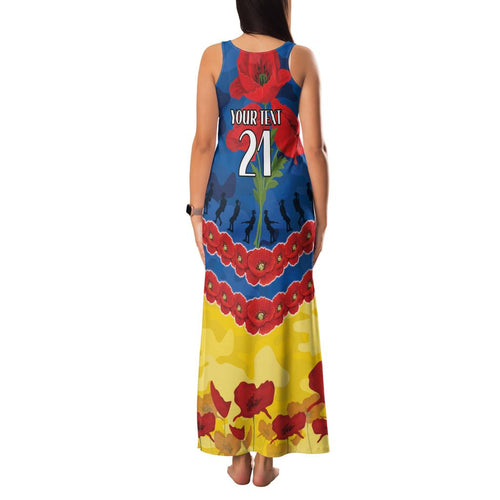 Custom Adelaide Crows Football Family Matching Tank Maxi Dress and Hawaiian Shirt ANZAC Lest We Forget