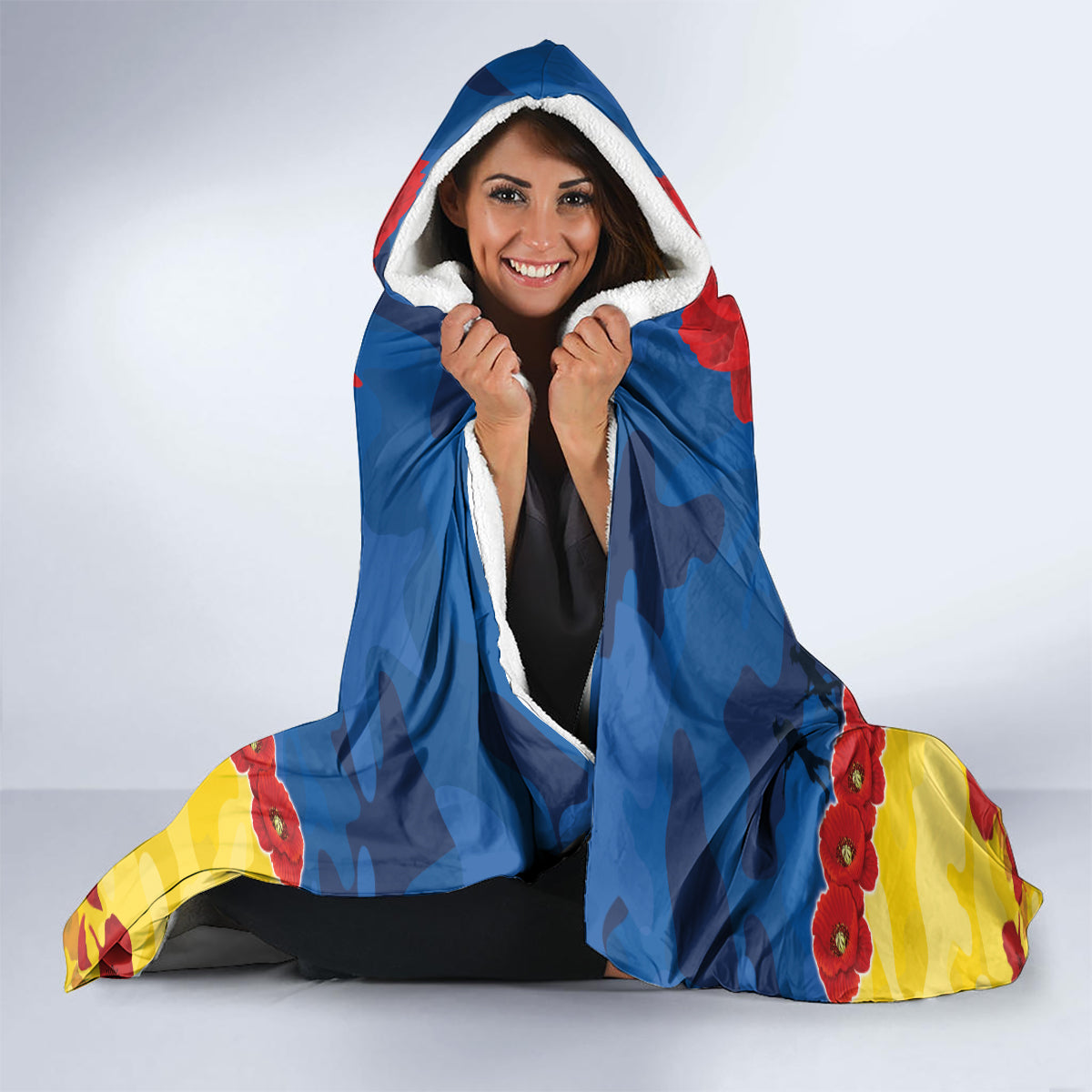 Custom Adelaide Crows Football Hooded Blanket ANZAC Lest We Forget