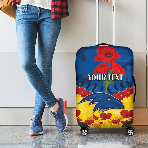 Custom Adelaide Crows Football Luggage Cover ANZAC Lest We Forget