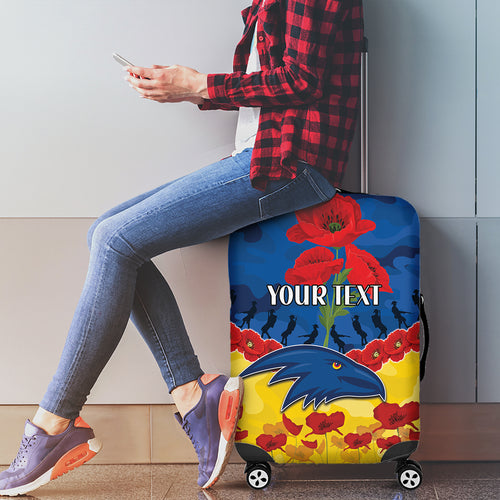 Custom Adelaide Crows Football Luggage Cover ANZAC Lest We Forget