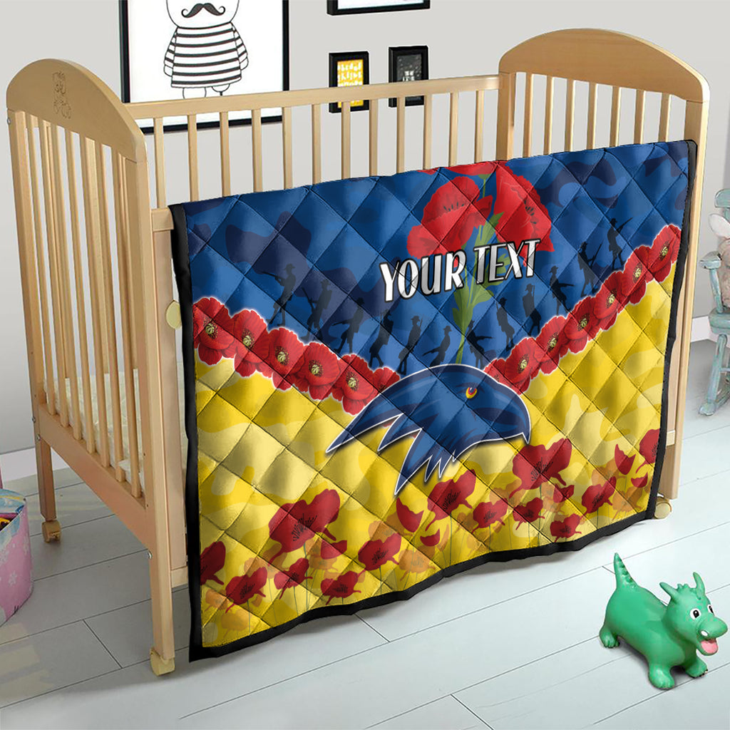Custom Adelaide Crows Football Quilt ANZAC Lest We Forget