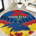 Custom Adelaide Crows Football Round Carpet ANZAC Lest We Forget