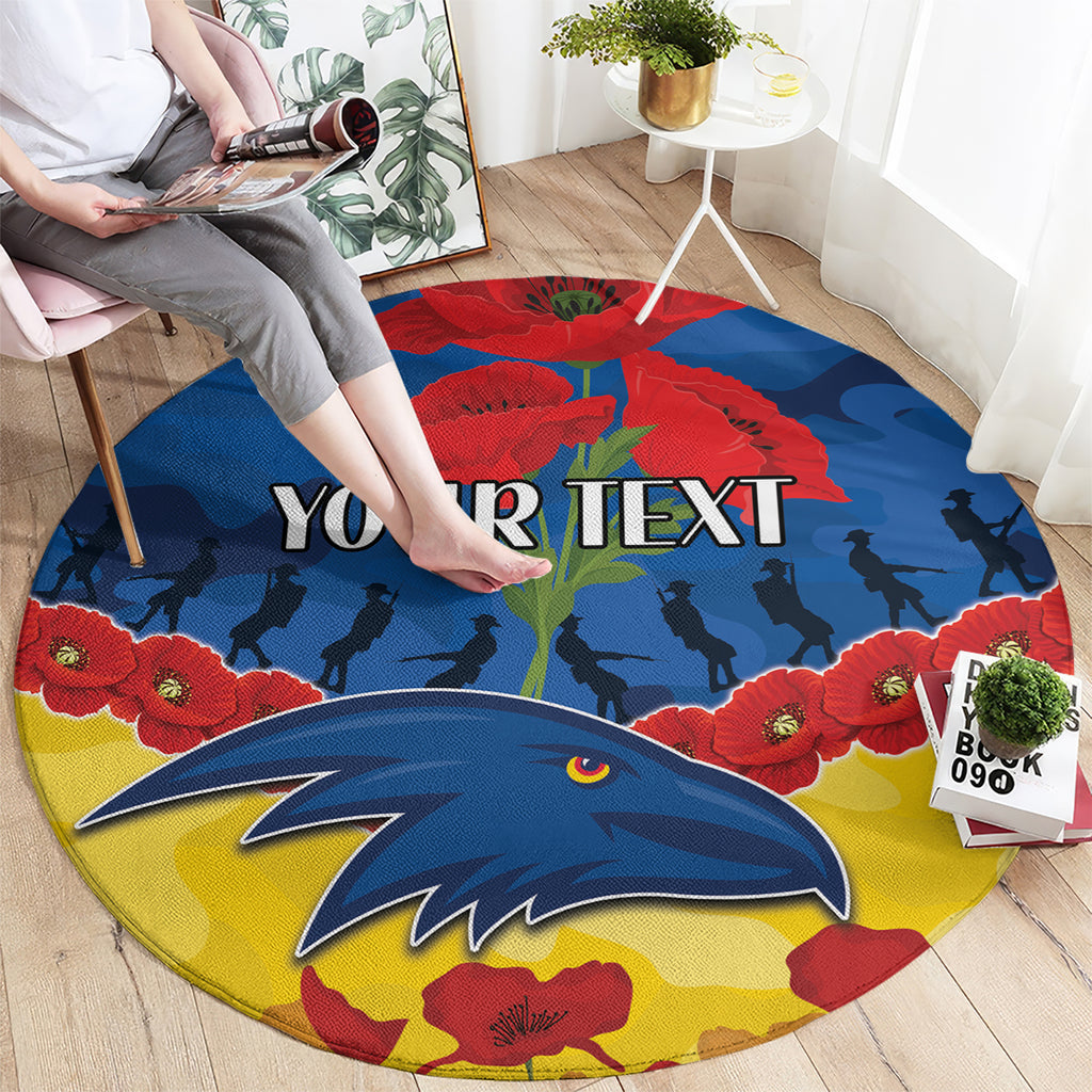 Custom Adelaide Crows Football Round Carpet ANZAC Lest We Forget
