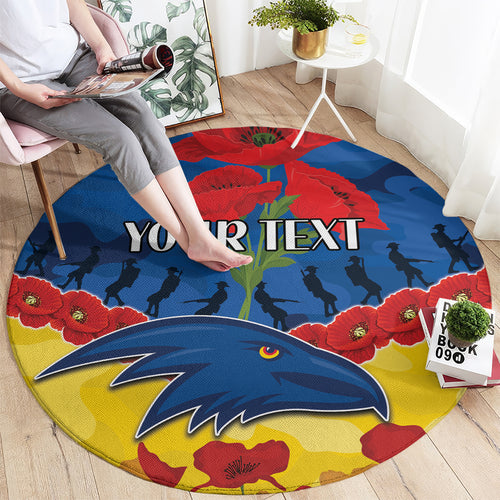 Custom Adelaide Crows Football Round Carpet ANZAC Lest We Forget