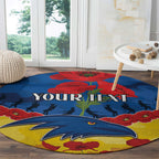 Custom Adelaide Crows Football Round Carpet ANZAC Lest We Forget