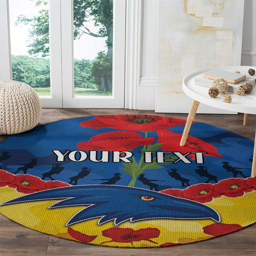Custom Adelaide Crows Football Round Carpet ANZAC Lest We Forget
