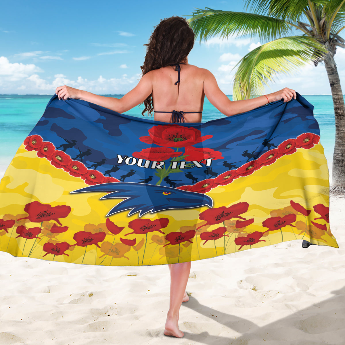 Custom Adelaide Crows Football Sarong ANZAC Lest We Forget