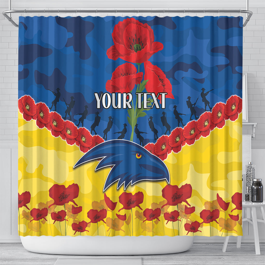 Custom Adelaide Crows Football Shower Curtain ANZAC Lest We Forget