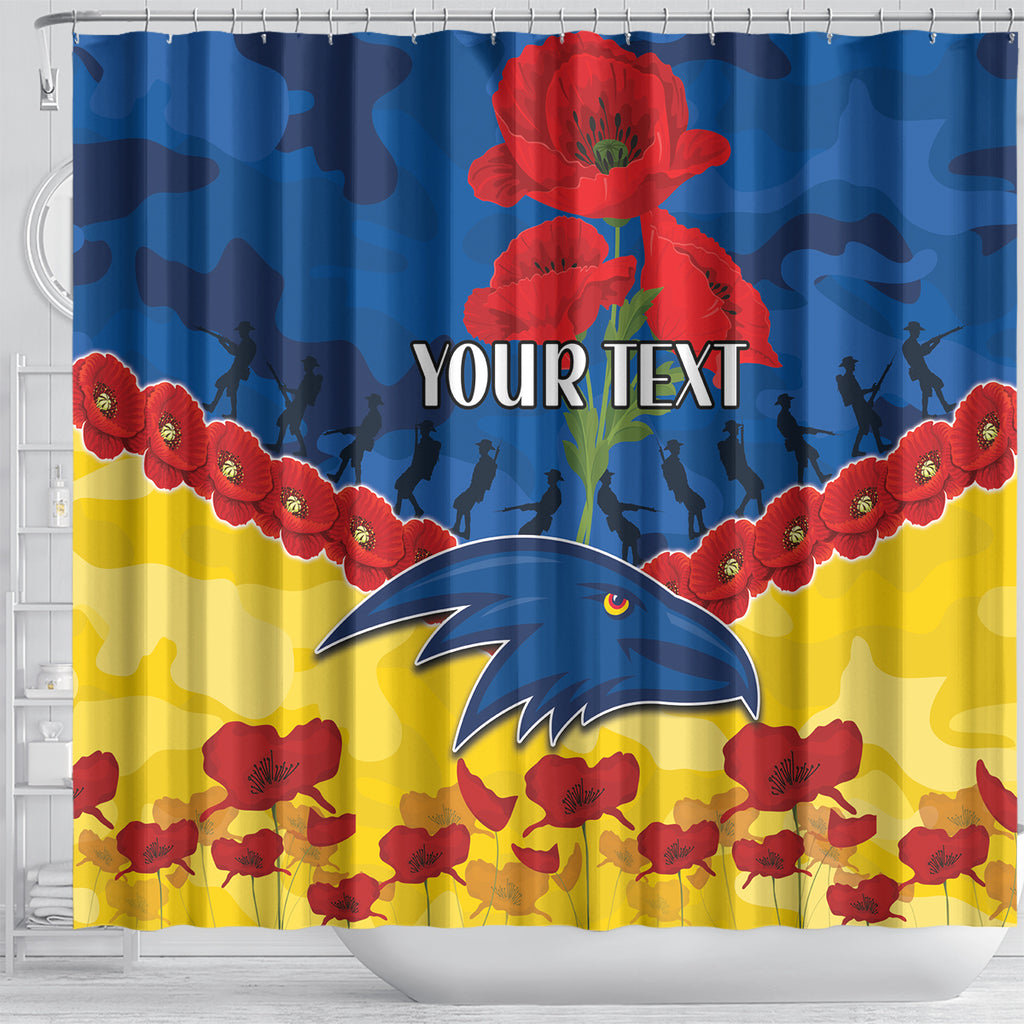 Custom Adelaide Crows Football Shower Curtain ANZAC Lest We Forget