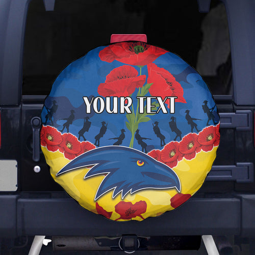 Custom Adelaide Crows Football Spare Tire Cover ANZAC Lest We Forget