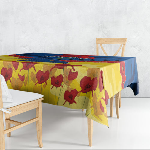 Custom Adelaide Crows Football Tablecloth ANZAC Lest We Forget