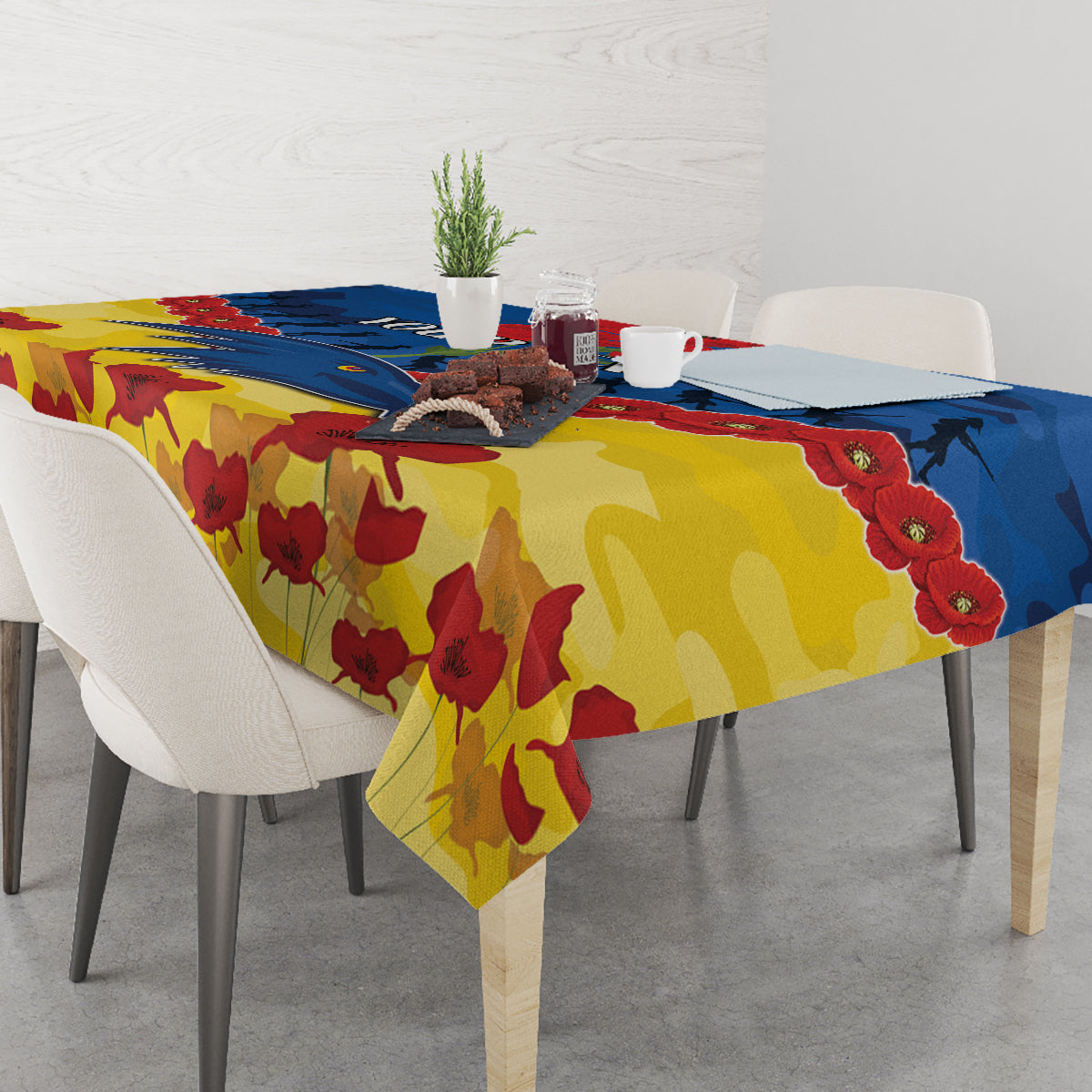 Custom Adelaide Crows Football Tablecloth ANZAC Lest We Forget