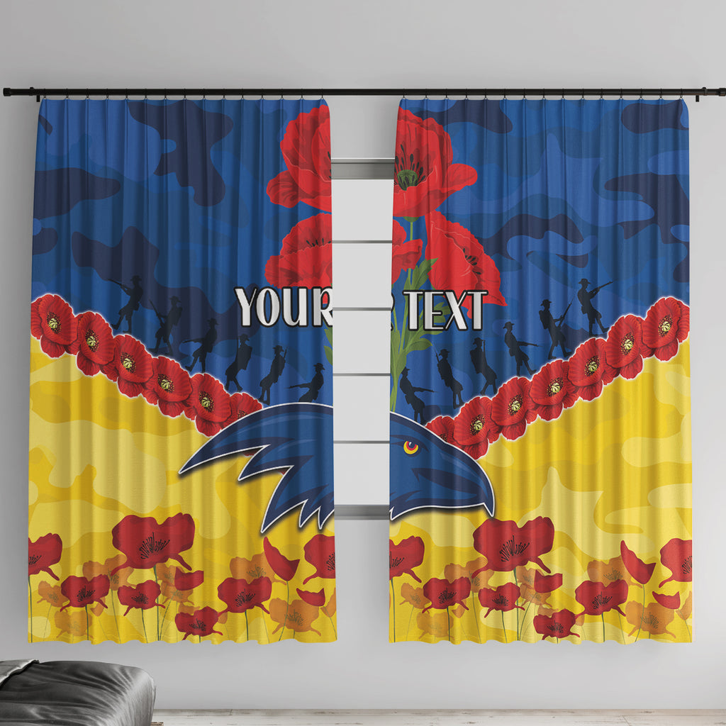 Custom Adelaide Crows Football Window Curtain ANZAC Lest We Forget