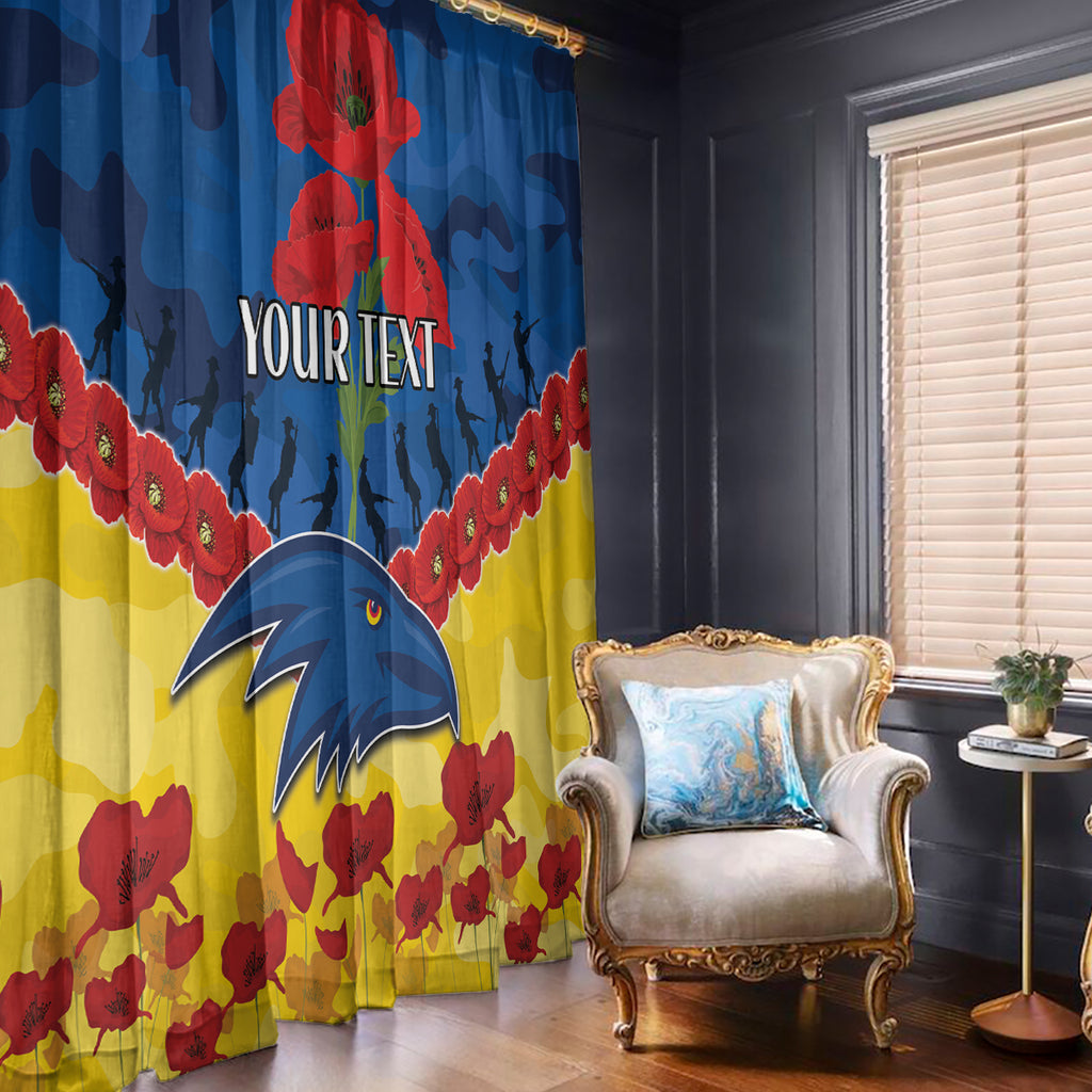 Custom Adelaide Crows Football Window Curtain ANZAC Lest We Forget